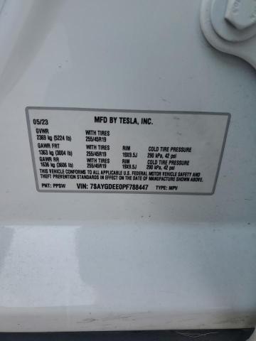 7SAYGDEE0PF788447 - 2023 TESLA MODEL Y Սպիտակ լուսանկար 12
