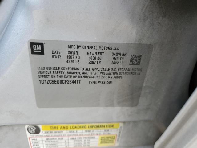 1G1ZC5EU0CF264417 - 2012 CHEVROLET MALIBU 1LT 银色 照片 12