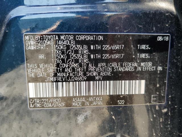 JTMBFREV1JJ246809 - 2018 TOYOTA RAV4 LE Blau Foto 13