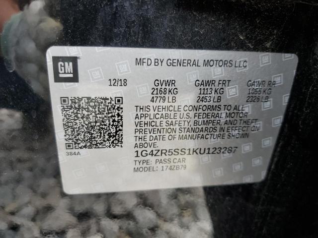 1G4ZR5SS1KU123287 - 2019 BUICK LACROSSE ESSENCE შავი ფოტო 12