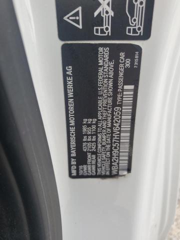 WBA2H9C57HV642059 - 2017 BMW 230XI WHITE photo 12