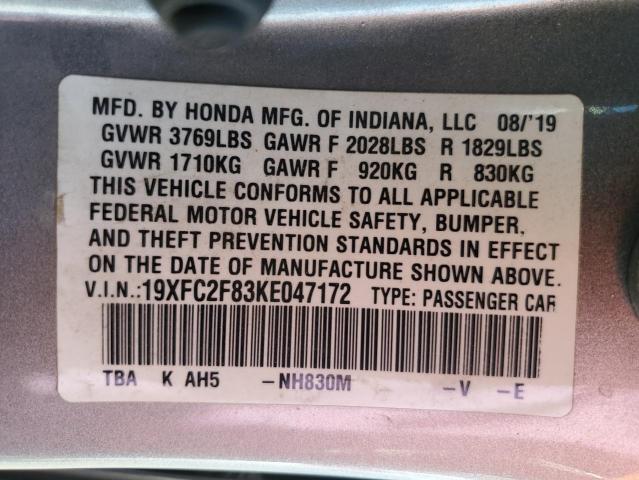 19XFC2F83KE047172 - 2019 HONDA CIVIC SPORT Silber Foto 13