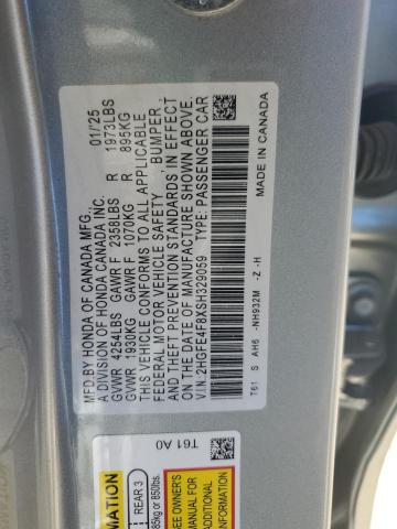 2HGFE4F8XSH329059 - 2025 HONDA CIVIC SPORT SILVER photo 12