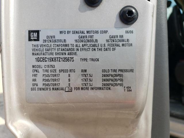 1GCEC19X87Z125675 - 2007 CHEVROLET SILVERADO C1500 CLASSIC BEIGE photo 12