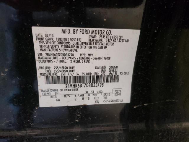 2FMHK6DT7DBD33798 - 2013 FORD FLEX LIMITED CHARCOAL photo 10