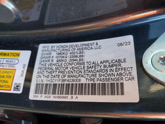 1HGCY1F38PA039308 - 2023 HONDA ACCORD EX GRAY photo 12