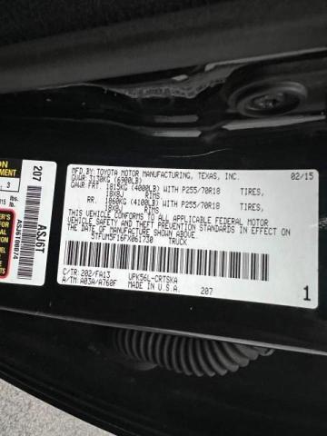 5TFUM5F16FX061730 - 2015 TOYOTA TUNDRA DOUBLE CAB SR/SR5 BLACK photo 10