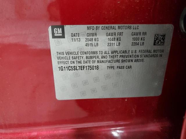 1G11C5SL7EF175018 - 2014 CHEVROLET MALIBU 1LT 红色 照片 13