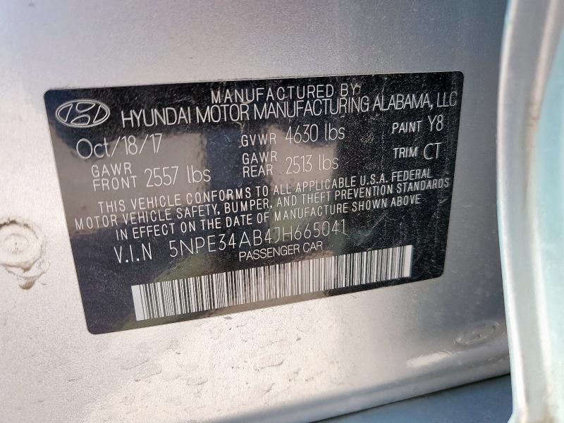 5NPE34AB4JH665041 - 2018 HYUNDAI SONATA SPORT Silber Foto 12