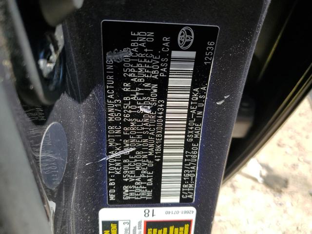 4T1BK1EBXDU044343 - 2013 TOYOTA AVALON BASE 灰色 照片 12