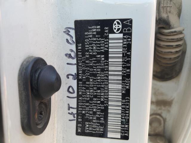 5YFBURHE0FP361812 - 2015 TOYOTA COROLLA L Weiß Foto 13