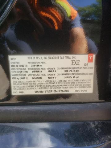 5YJSA1E24HF204383 - 2017 TESLA MODEL S أسود صورة 13