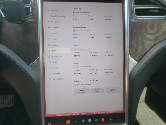 5YJSA1E24HF204383 - 2017 TESLA MODEL S أسود صورة 9