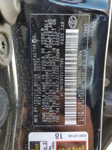 4T1BK1EBXEU117566 - 2014 TOYOTA AVALON BASE 黑色 照片 12