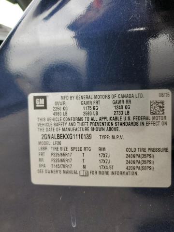 2GNALBEKXG1110139 - 2016 CHEVROLET EQUINOX LS 蓝色 照片 13