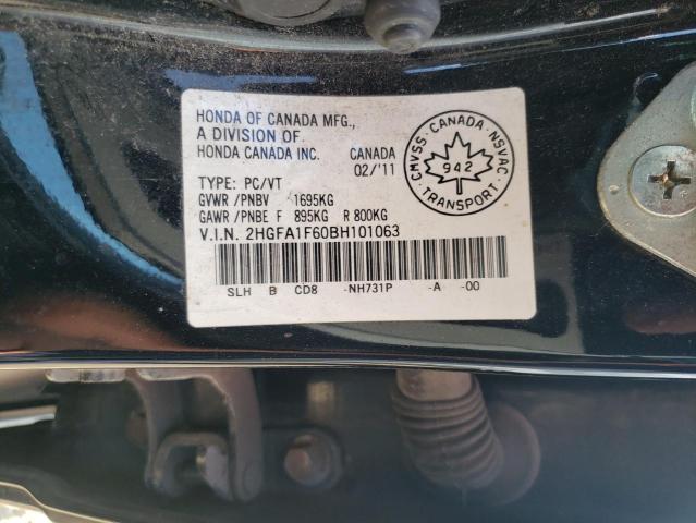 2HGFA1F60BH101063 - 2011 HONDA CIVIC LX-S أسود صورة 12