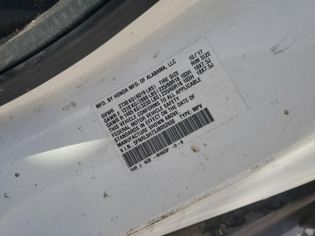 5FNRL6H73JB053930 - 2018 HONDA ODYSSEY EXL WHITE photo 13