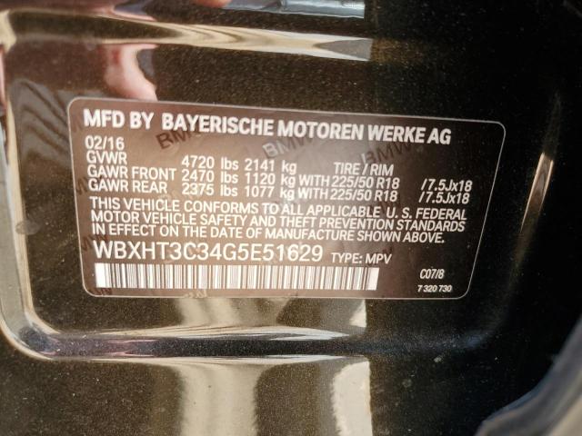 WBXHT3C34G5E51629 - 2016 BMW X1 XDRIVE28I BROWN photo 13