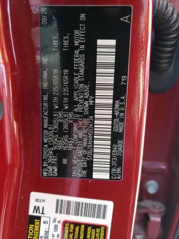 5TDGZRAH4MS034734 - 2021 TOYOTA HIGHLANDER XLE BURGUNDY photo 13