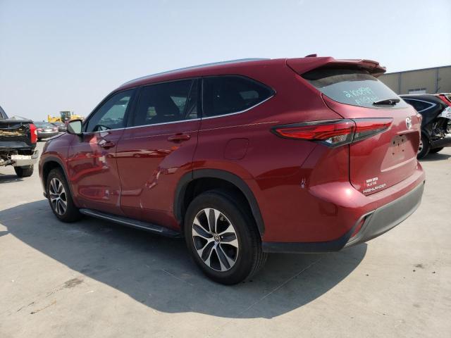 5TDGZRAH4MS034734 - 2021 TOYOTA HIGHLANDER XLE BURGUNDY photo 2