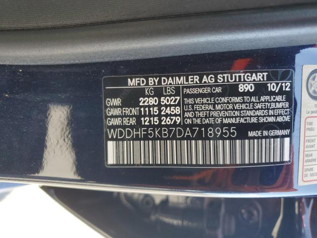 WDDHF5KB7DA718955 - 2013 MERCEDES-BENZ E CLASS 350 BLUE photo 12