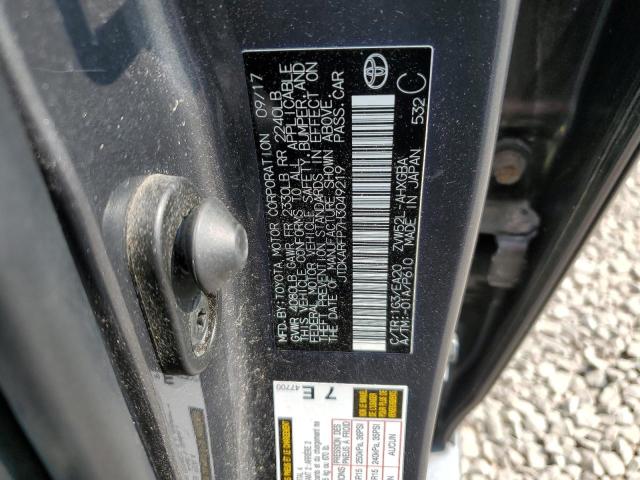 JTDKARFP7H3049219 - 2017 TOYOTA PRIUS PRIM ნაცრისფერი ფოტო 12