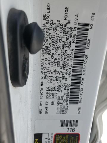 5TELU42N89Z620660 - 2009 TOYOTA TACOMA DOUBLE CAB Beyaz fotoğraf 12