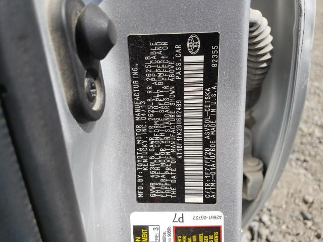 4T1BF1FK2DU682489 - 2013 TOYOTA CAMRY L 银色 照片 12