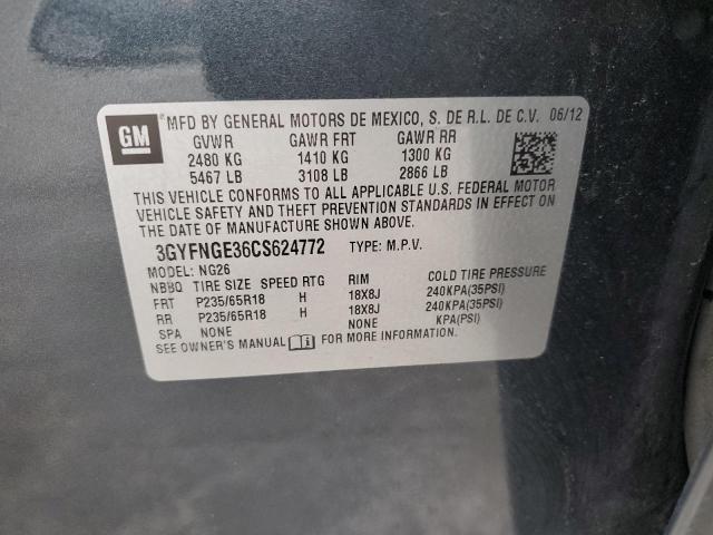 3GYFNGE36CS624772 - 2012 CADILLAC SRX ნაცრისფერი ფოტო 13