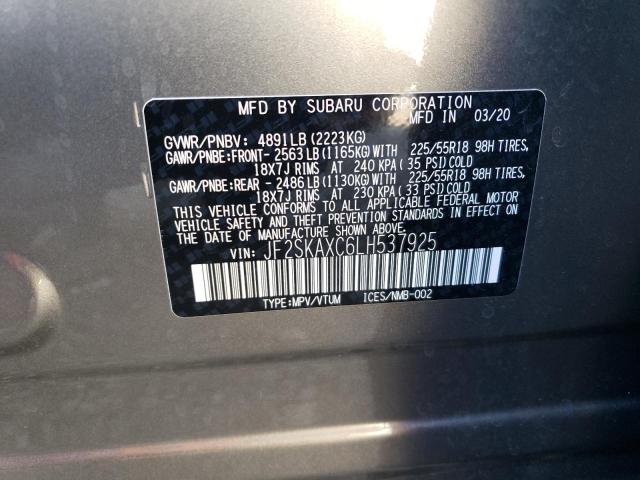 JF2SKAXC6LH537925 - 2020 SUBARU FORESTER TOURING 灰色 照片 13