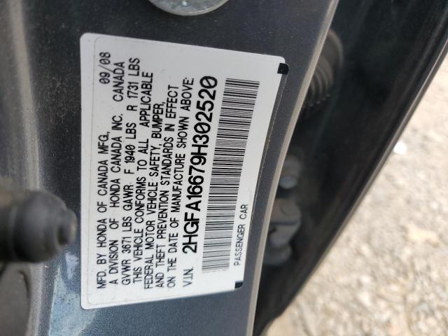 2HGFA16679H302520 - 2009 HONDA CIVIC LX-S 灰色 照片 13