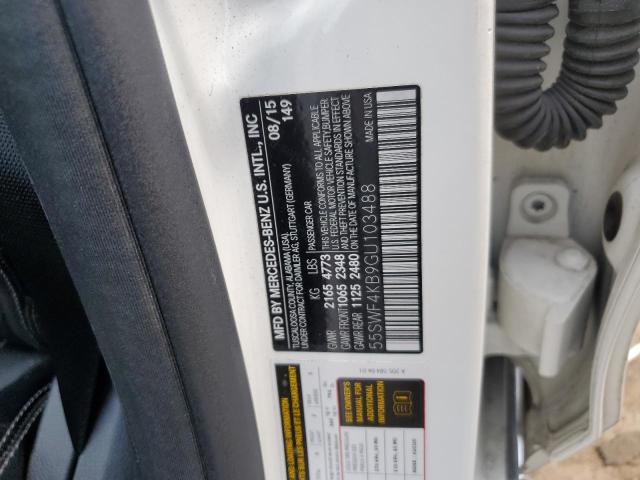 55SWF4KB9GU103488 - 2016 MERCEDES-BENZ C 300 4MATIC WHITE photo 12