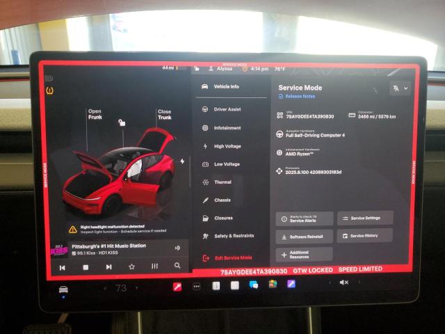 7SAYGDEE4TA390830 - 2026 TESLA MODEL Y RED photo 9