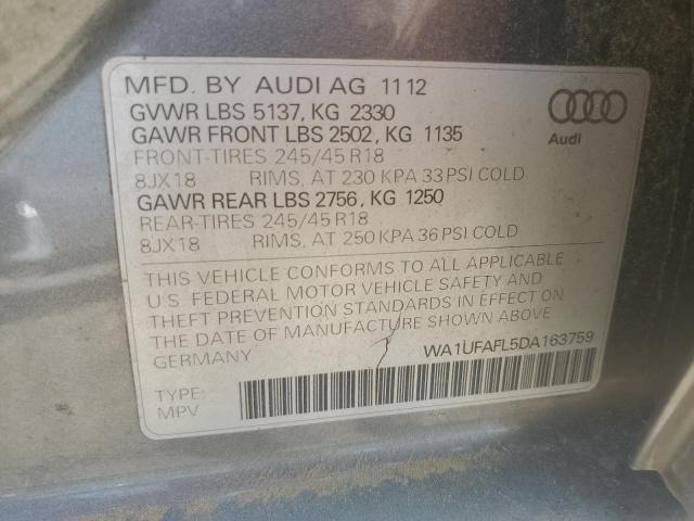 WA1UFAFL5DA163759 - 2013 AUDI A4 ALLROAD PREMIUM PLUS GRAY photo 12