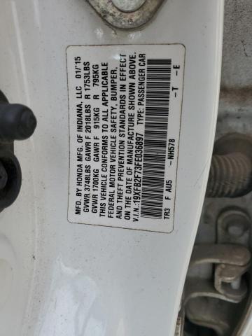 19XFB2F73FE036897 - 2015 HONDA CIVIC SE თეთრი ფოტო 12