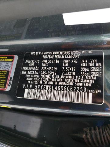 5XYZWDLA6DG062259 - 2013 HYUNDAI SANTA FE S მწვანე ფოტო 13