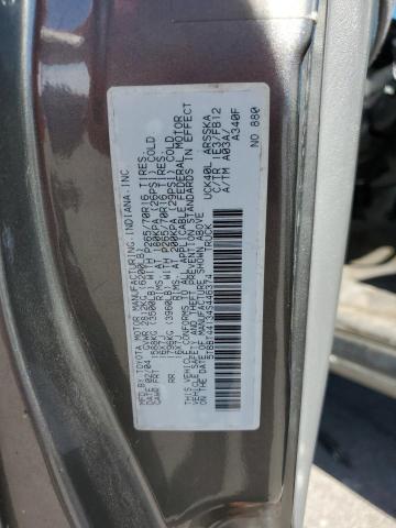 5TBBT44134S446374 - 2004 TOYOTA TUNDRA ACCESS CAB SR5 GRAY photo 12