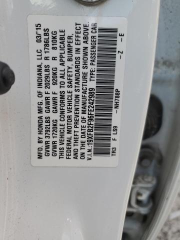 19XFB2F96FE242989 - 2015 HONDA CIVIC EXL Ağ foto 13