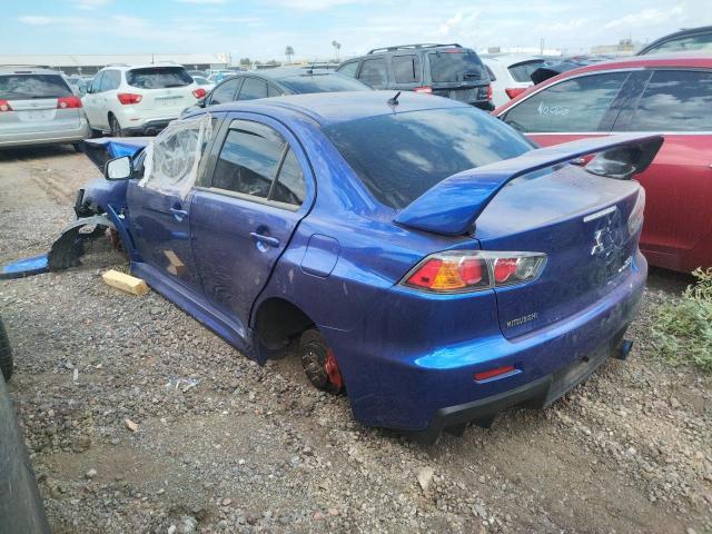 JA32W8FV1BU046617 - 2011 MITSUBISHI LANCER EVOLUTION GSR BLUE photo 2