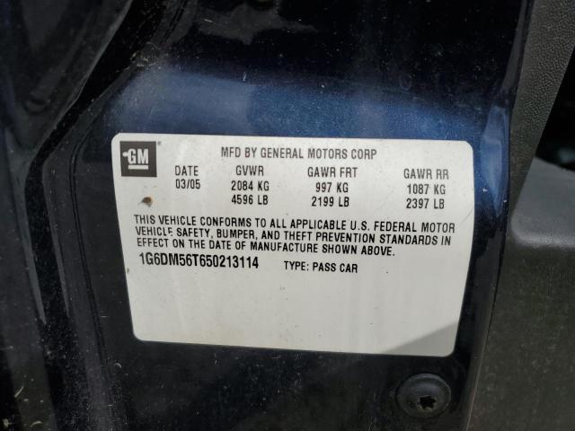 1G6DM56T650213114 - 2005 CADILLAC CTS BLUE photo 12