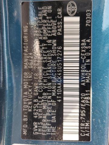 4T1DAACK4SU517276 - 2025 TOYOTA CAMRY XSE BLUE photo 13