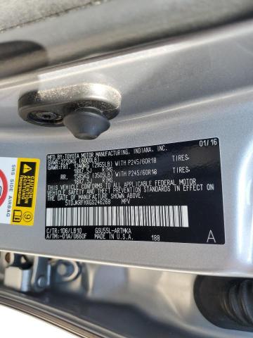 5TDJKRFHXGS246268 - 2016 TOYOTA HIGHLANDER XLE Մոխրագույն լուսանկար 14