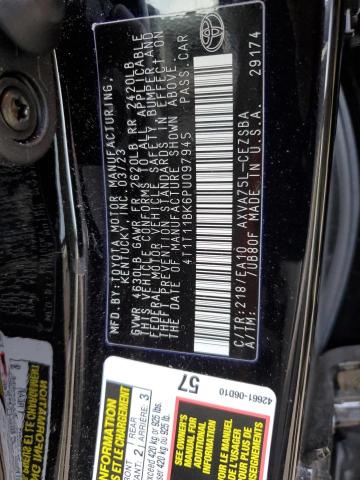 4T1T11BK6PU097945 - 2023 TOYOTA CAMRY SE NIGHT SHADE BLACK photo 12