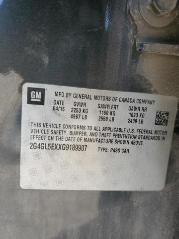 2G4GL5EXXG9189907 - 2016 BUICK REGAL 石墨色 照片 12