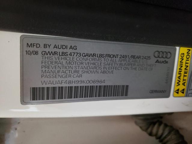 WAUAF48H99K006964 - 2009 AUDI A4 2.0T CABRIOLET WHITE photo 12