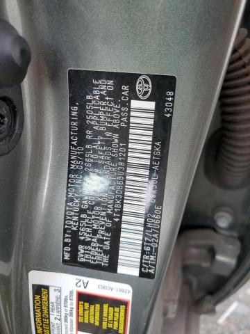 4T1BK3DB6BU381201 - 2011 TOYOTA AVALON BASE 灰色 照片 12