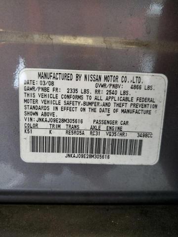 JNKAJ09E28M305616 - 2008 INFINITI EX35 BASE رمادي صورة 14