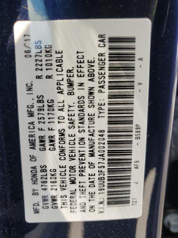 19UUB3F57JA002048 - 2018 ACURA TLX TECH BLUE photo 12