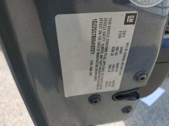 1G2ZG57B884197371 - 2008 PONTIAC G6 BASE GRAY photo 12