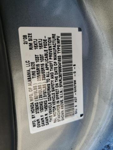 5FNRL38798B041693 - 2008 HONDA ODYSSEY EXL Gümüş foto 13